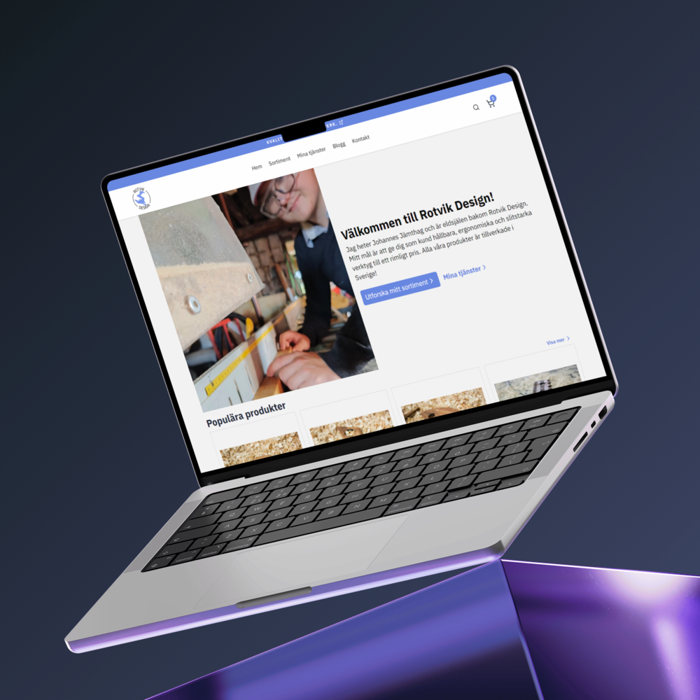 hemsida design på en laptop